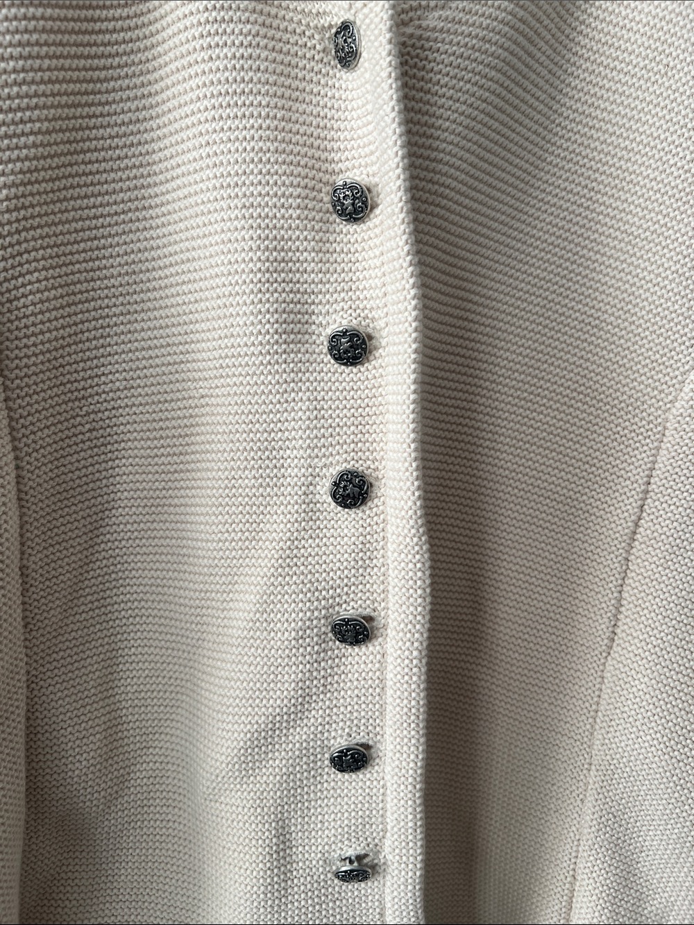 Cream Button-Front Cardigan Sweater - Picture 3 of 4